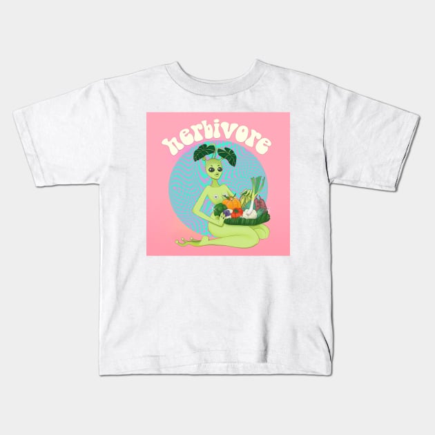 Herbivore Kids T-Shirt by BETIMOOARTZ